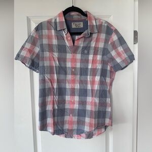 Original Penguin Blue and Pink Plaid Button Down Shirt